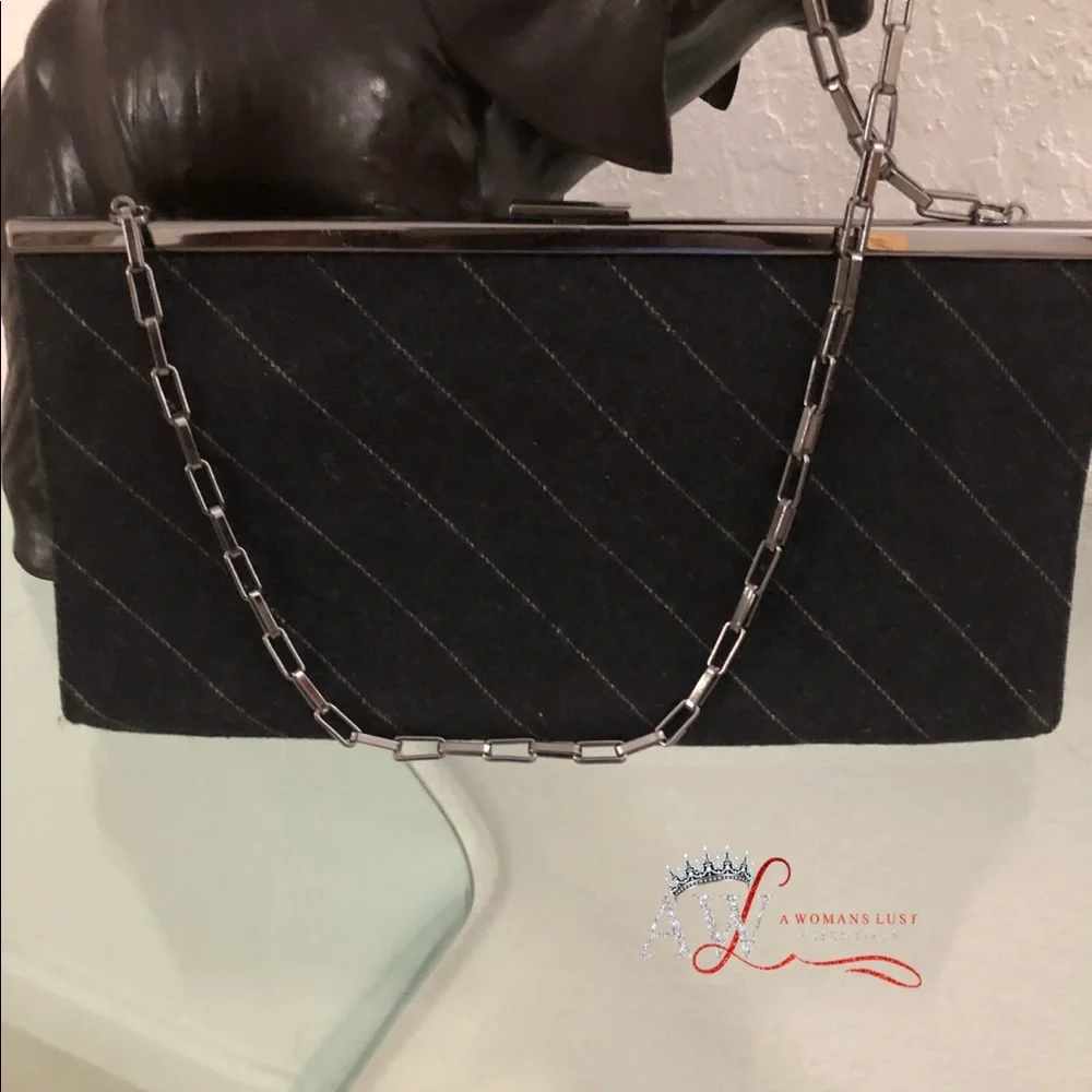 Banana Republic pinstripe clutch handbag